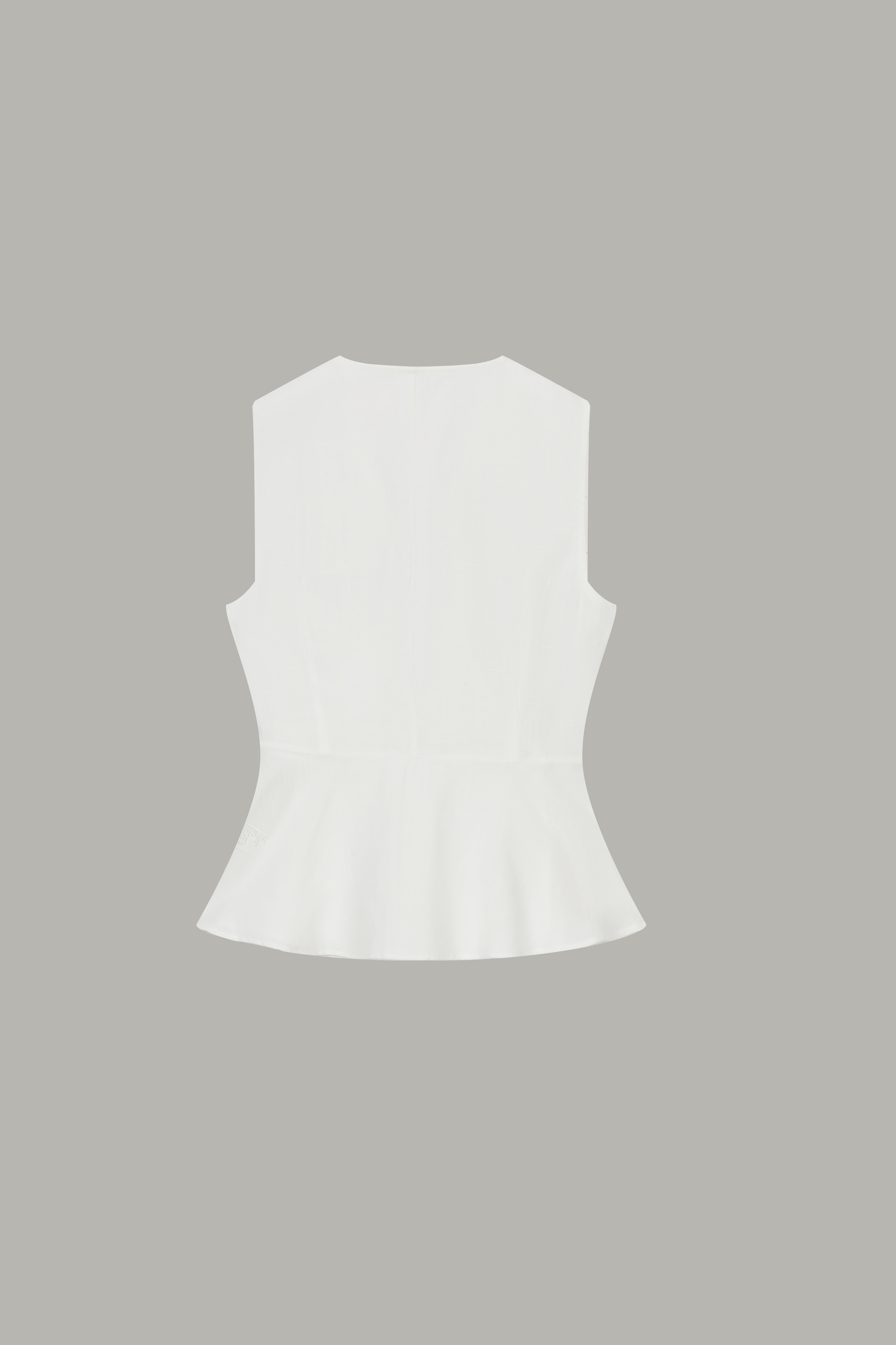 Women's White Sleeveless Wrap Peplum Top 57