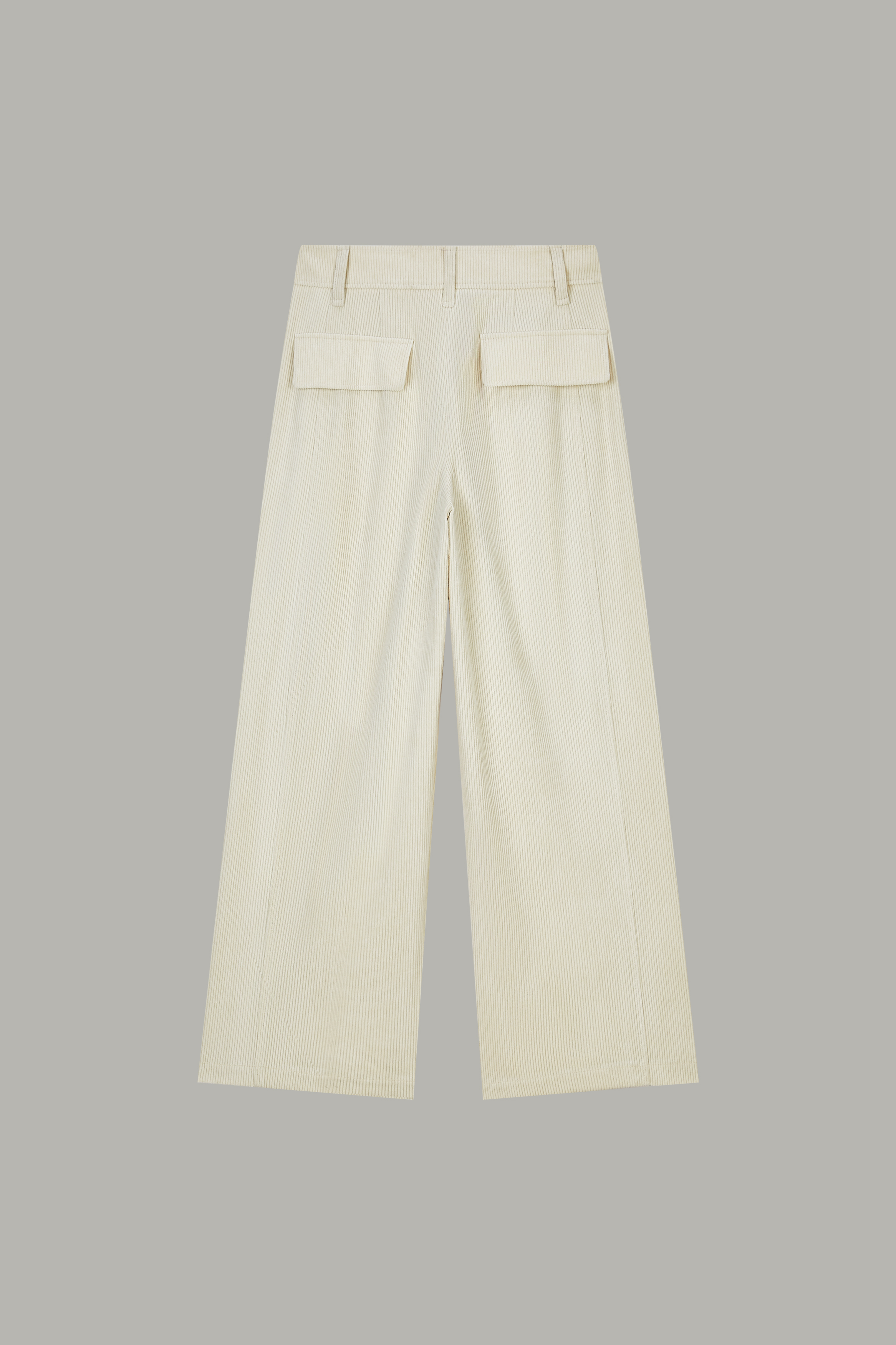 Women's Beige Pinstripe Wide-Leg Trousers 61