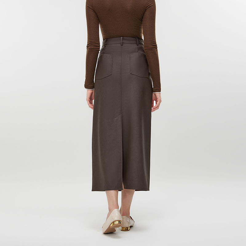 Women's Leather Pencil Skirt MJ033