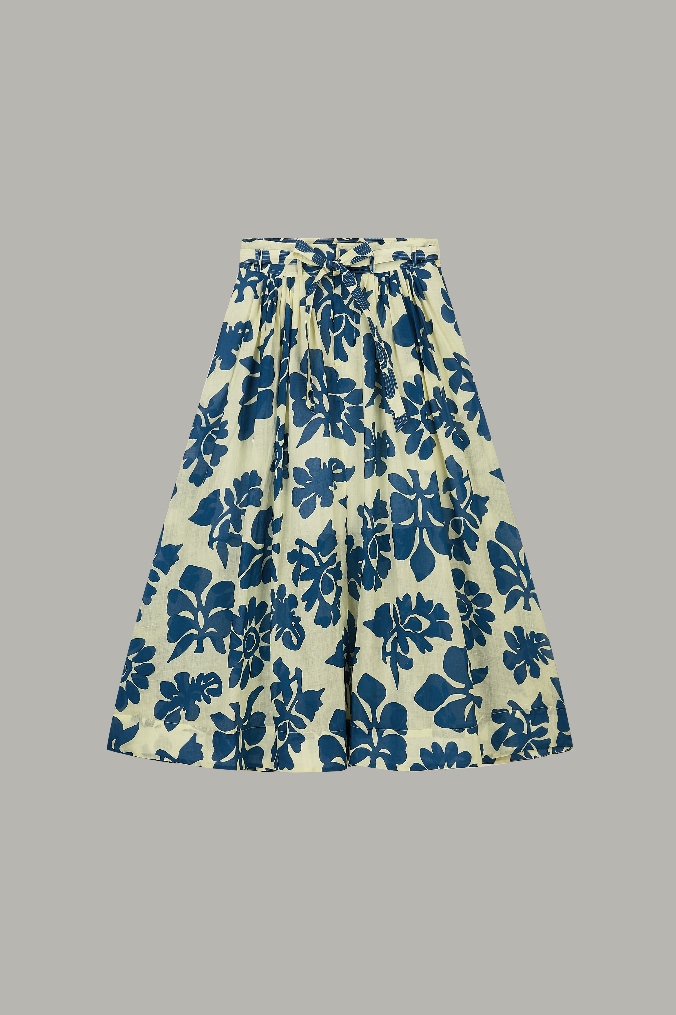 Women's Cream & Navy Floral Print Wide-Leg Culottes 62