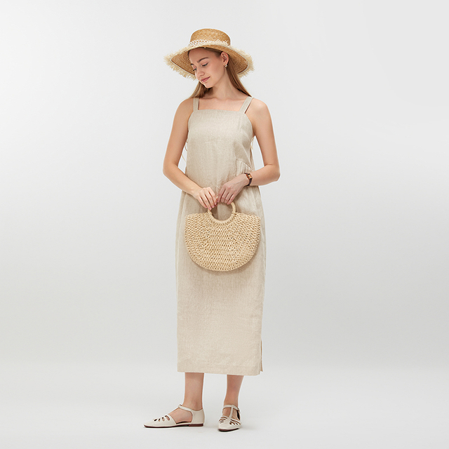 Women's Casual Linen Maxi Dress MJ044