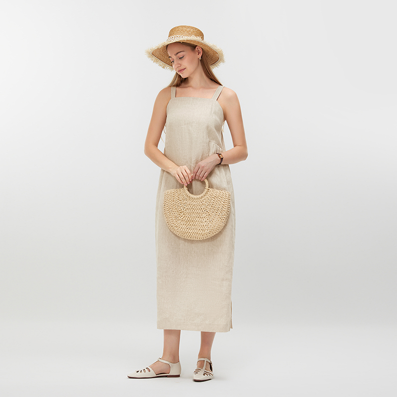 Women's Casual Linen Maxi Dress MJ044