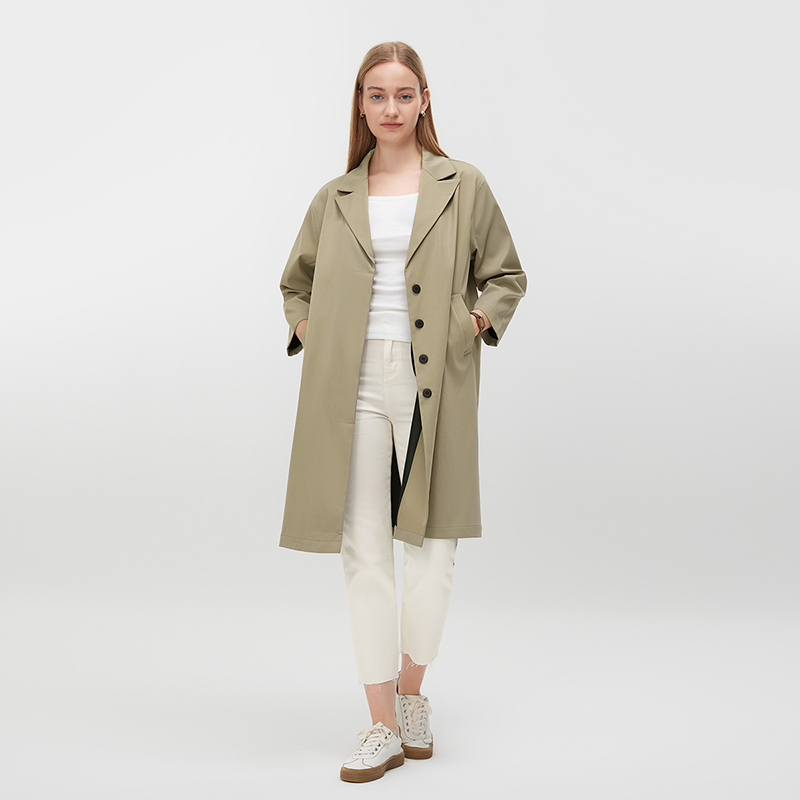 Women's Sand Color Trench Coat MJ007