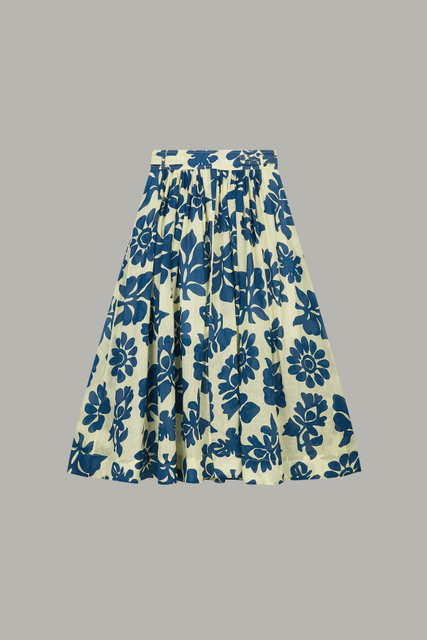 Women's Cream & Navy Floral Print Wide-Leg Culottes 62