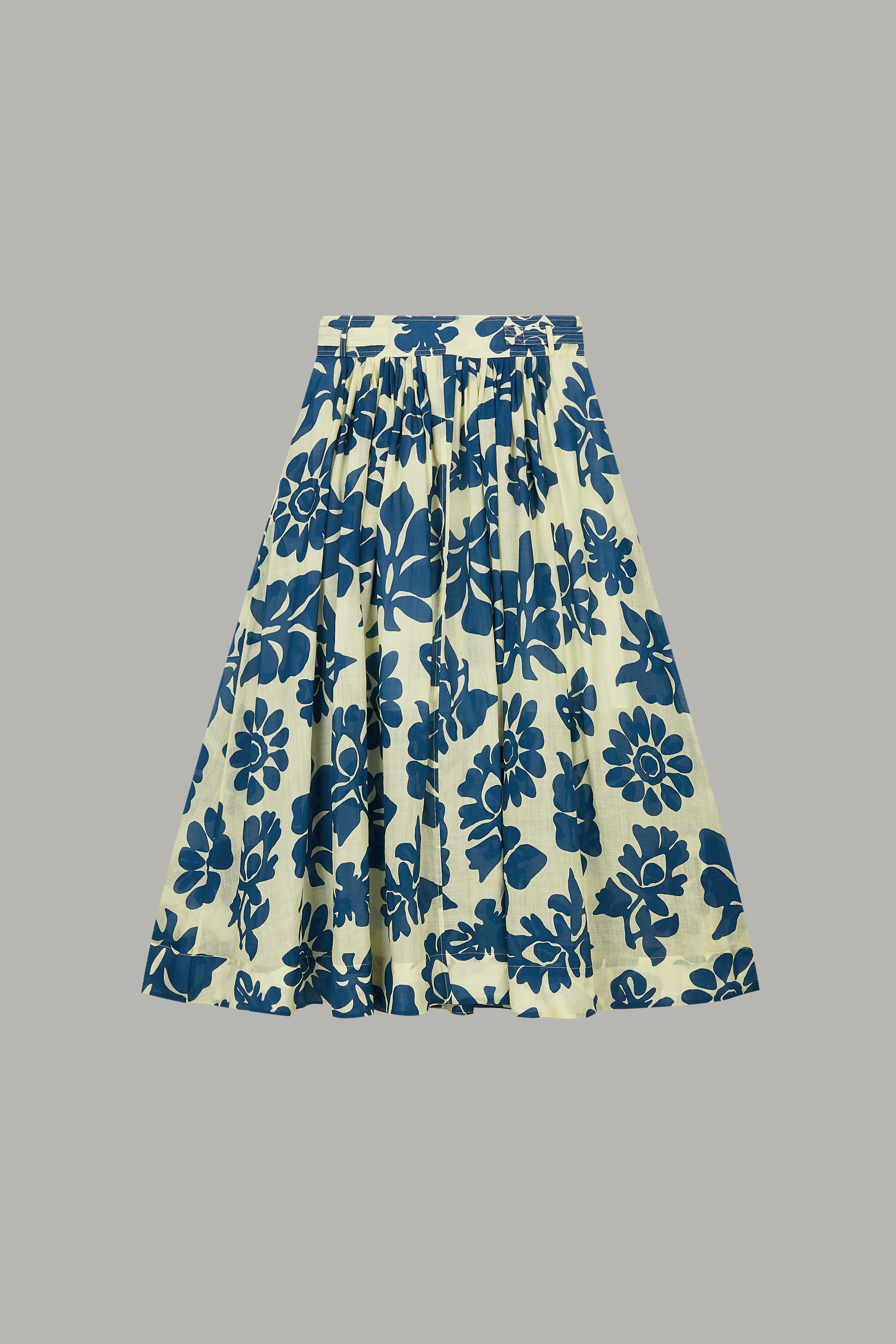 Women's Cream & Navy Floral Print Wide-Leg Culottes 62