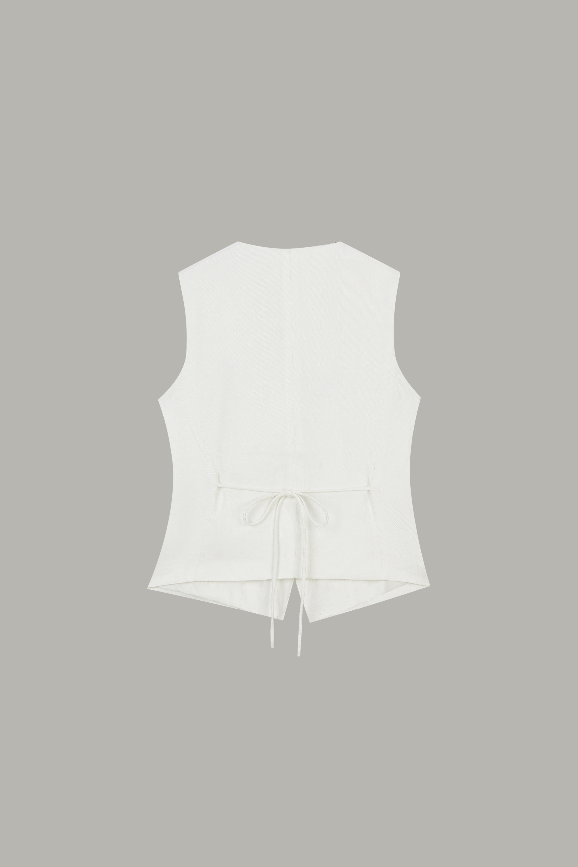 Women's White Fitted Sleeveless Waistcoat 58