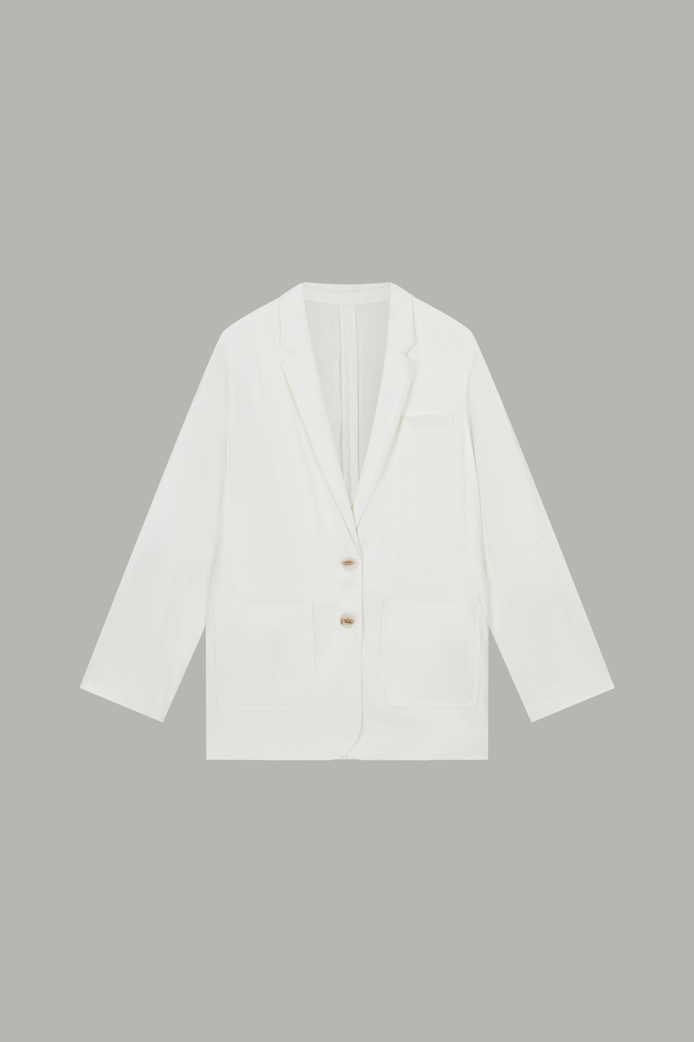 Women's White Oversized Single-Breasted Blazer MJ052