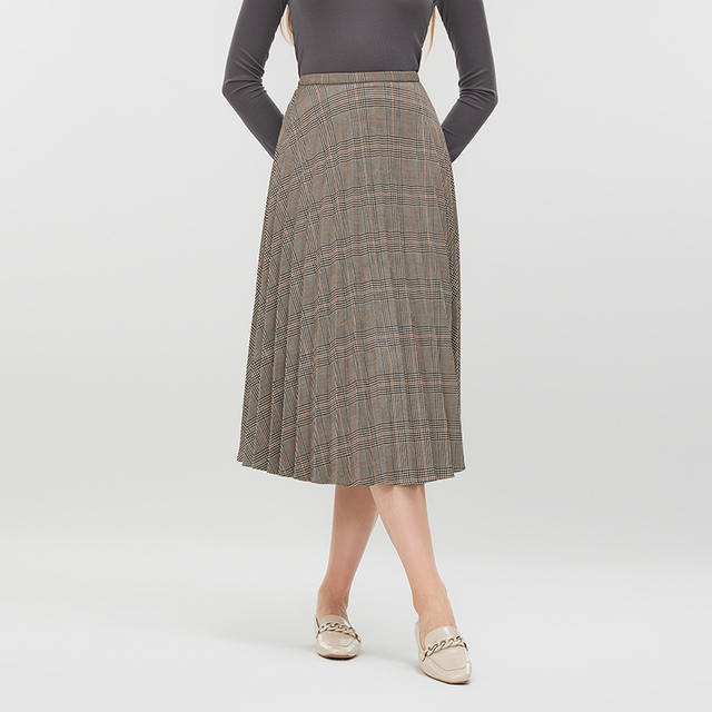 Women's A-Line Checkered Skirt MJ031