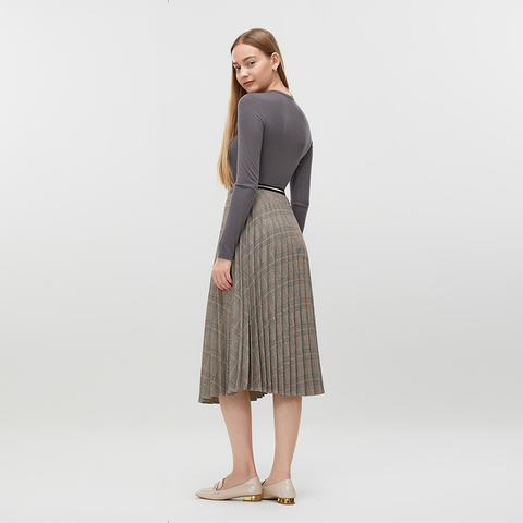 Women's A-Line Checkered Skirt MJ031