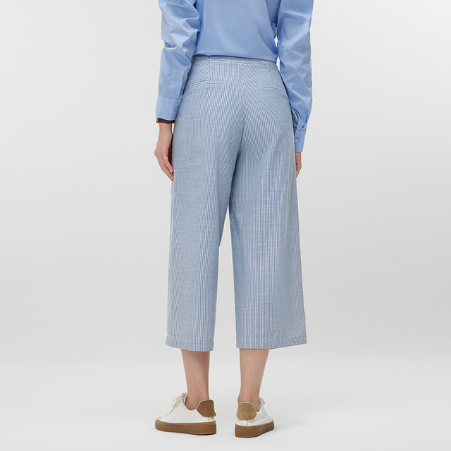 Women's Blue Stripes Casual Pants MJ012