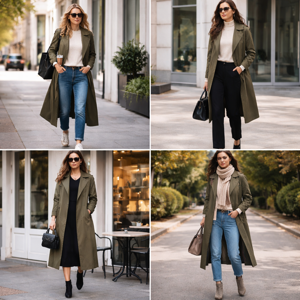 How To Wear Army Green Trench Coat?