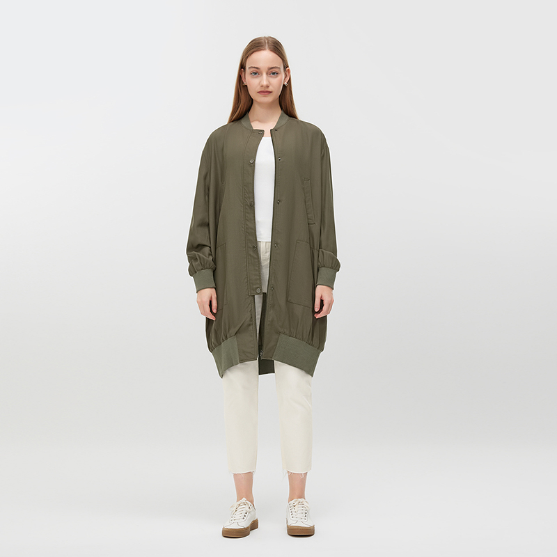 Women's Army Green Casual Coat MJ010