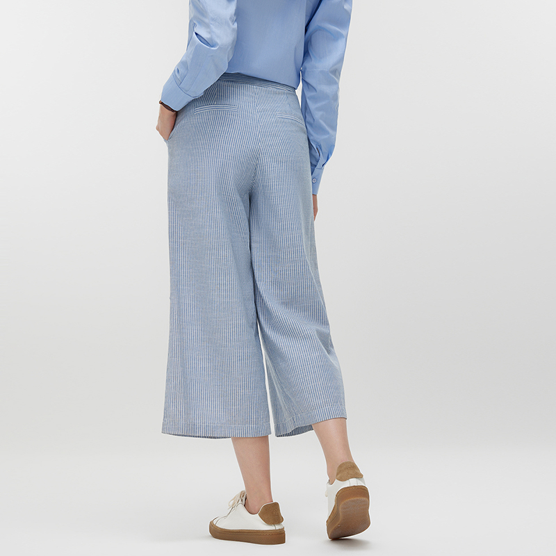 Women's Blue Stripes Casual Pants MJ012