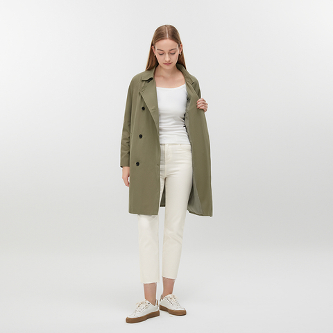 Women's Army green Trench Coat ML005