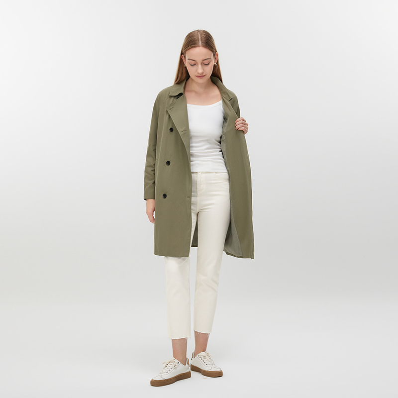 Women's Army green Trench Coat ML005