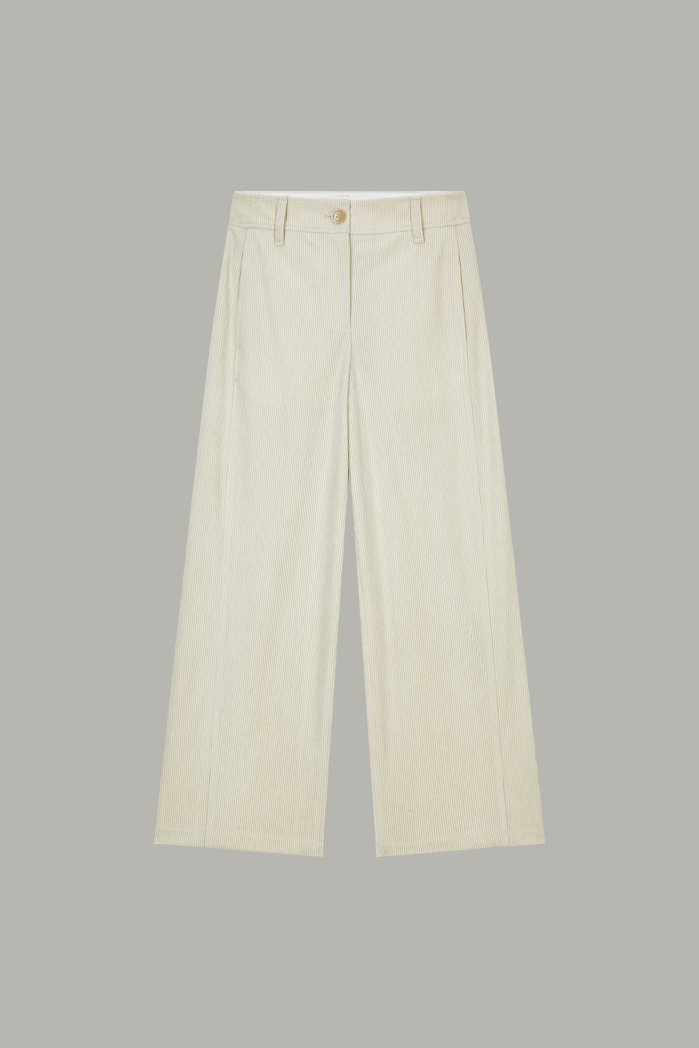 Women's Beige Pinstripe Wide-Leg Trousers 61