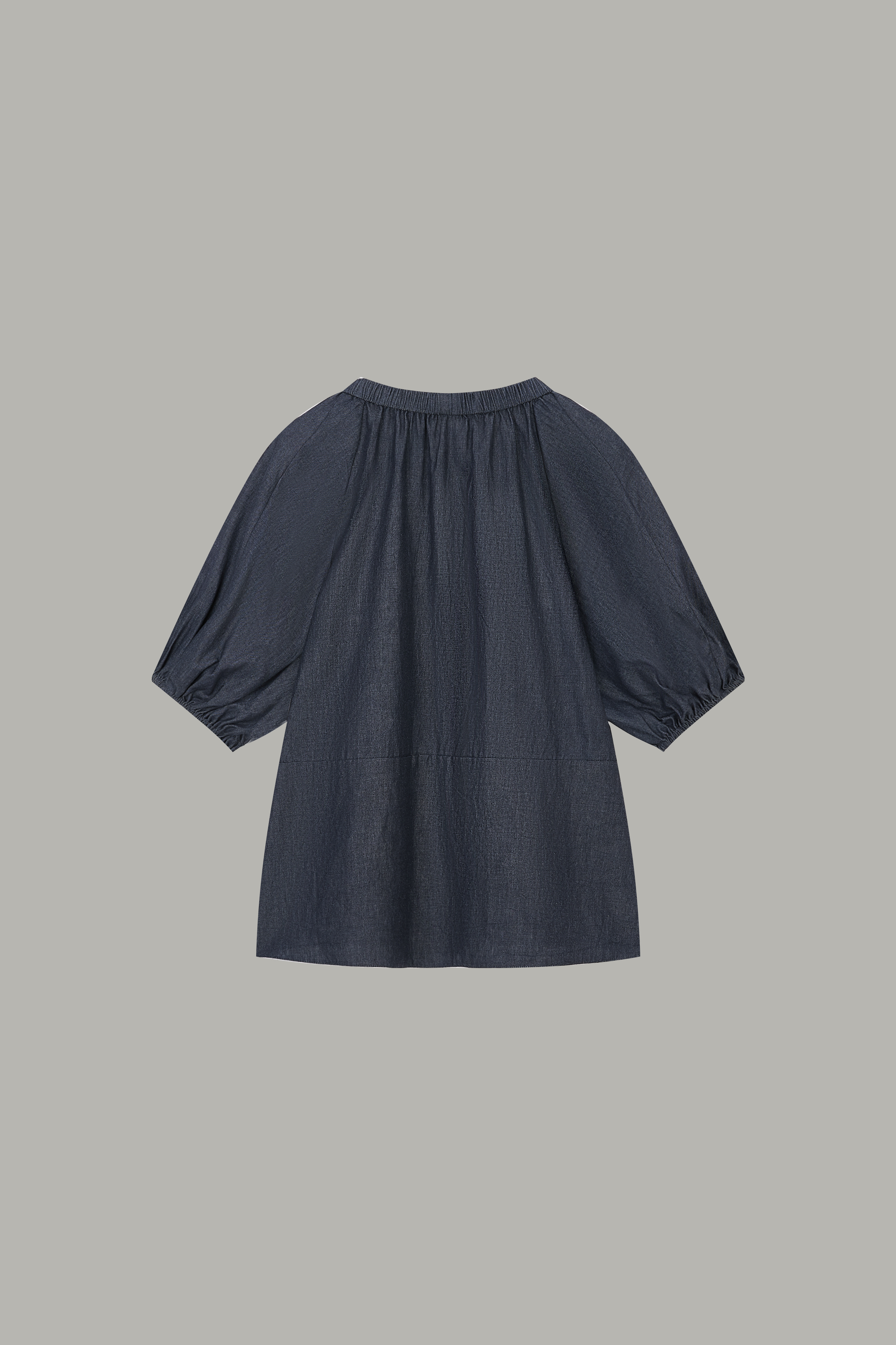 Women's Dark Denim Puff Sleeve Blouse 66