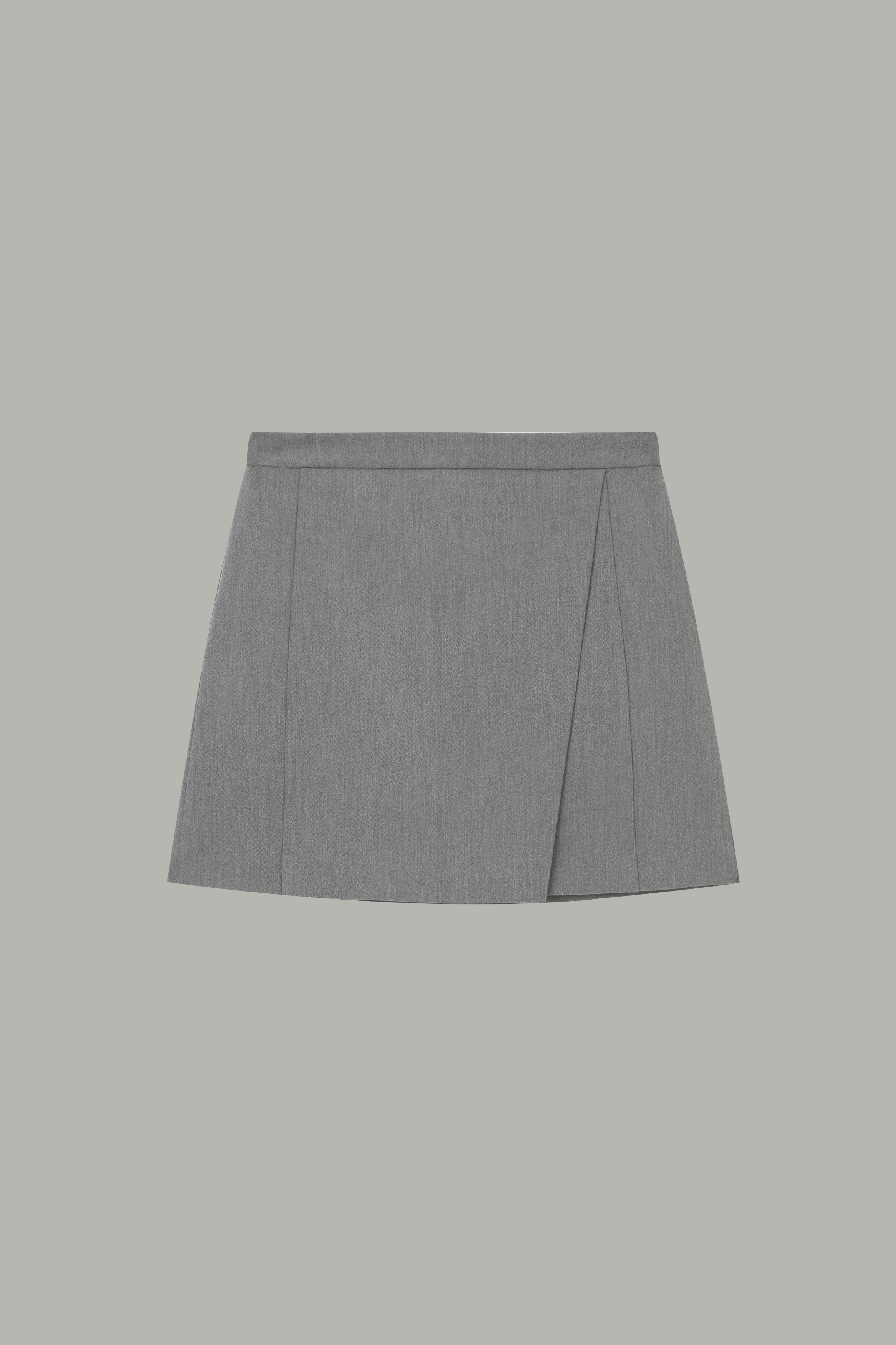 Women's Gray Wrap Style Mini Skirt MJ051