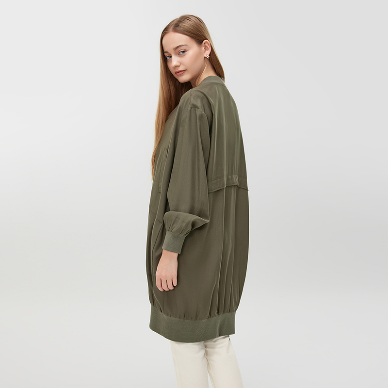 Women's Army Green Casual Coat MJ010
