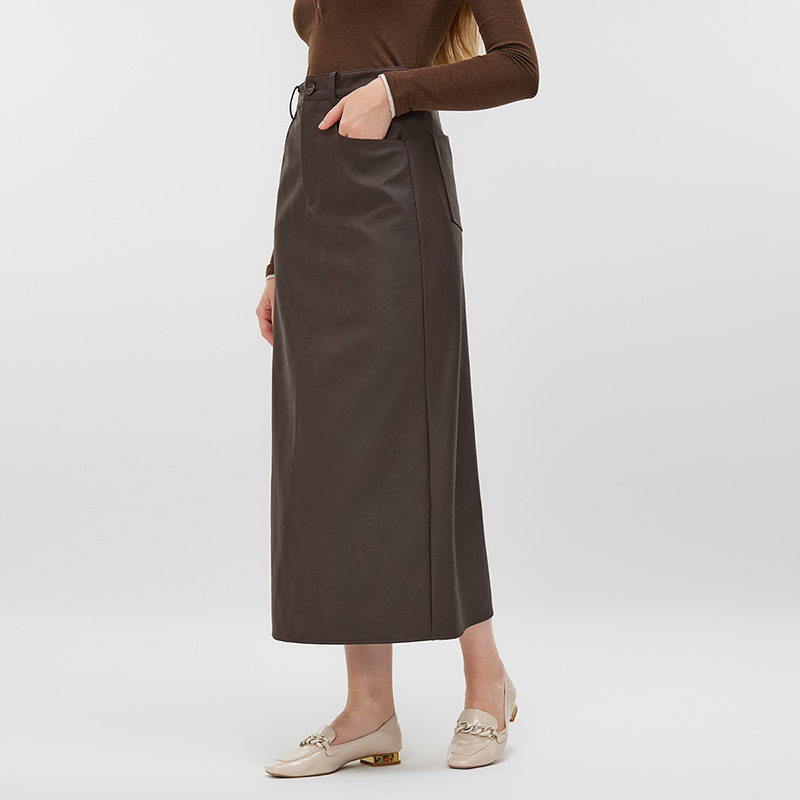 Women's Leather Pencil Skirt MJ033