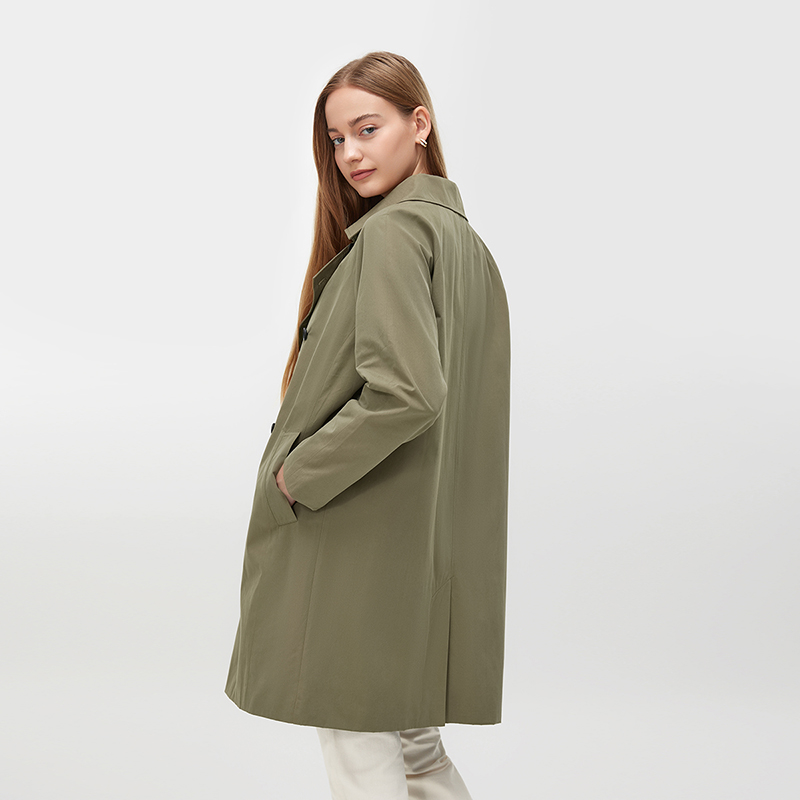 Women's Army green Trench Coat ML005