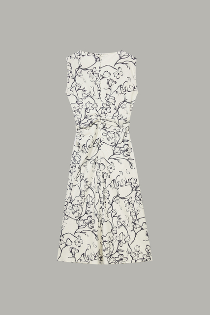 Women's Navy & Cream Abstract Floral Sleeveless Midi Dress 72