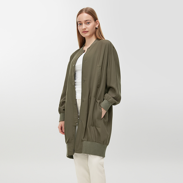 Women's Army Green Casual Coat MJ010