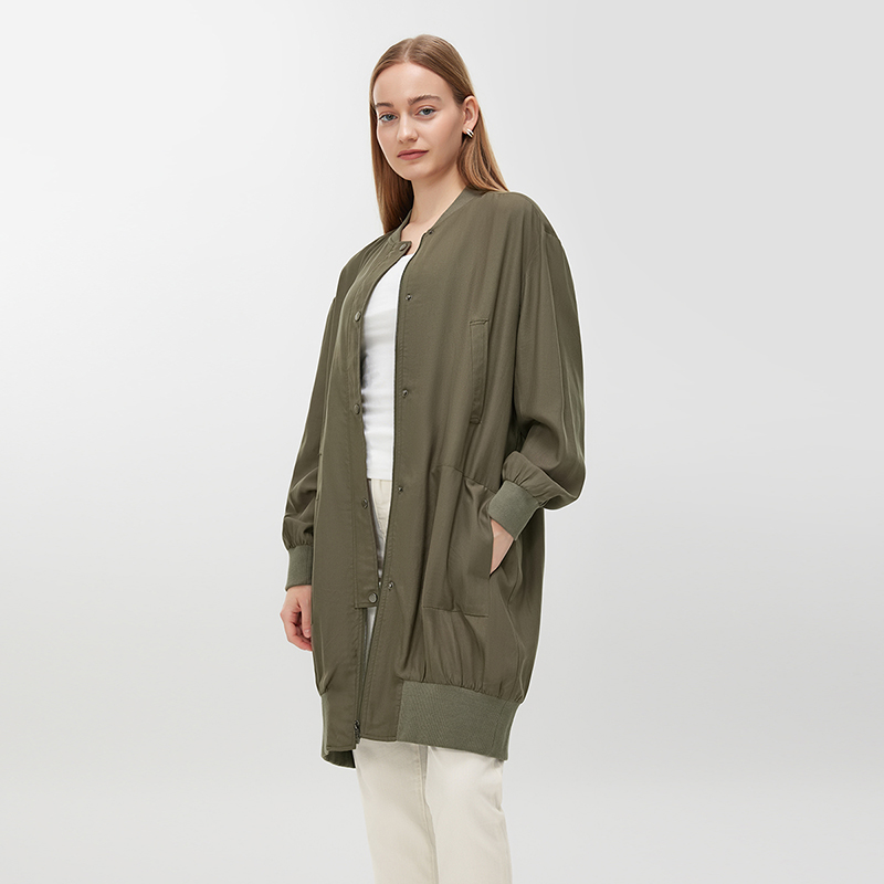 Women's Army Green Casual Coat MJ010