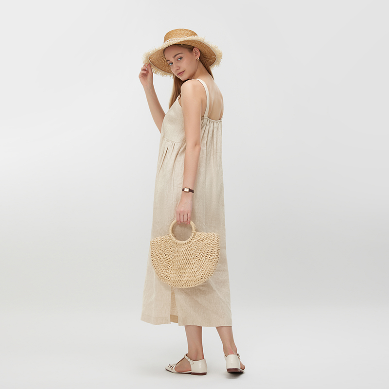 Women's Casual Linen Maxi Dress MJ044