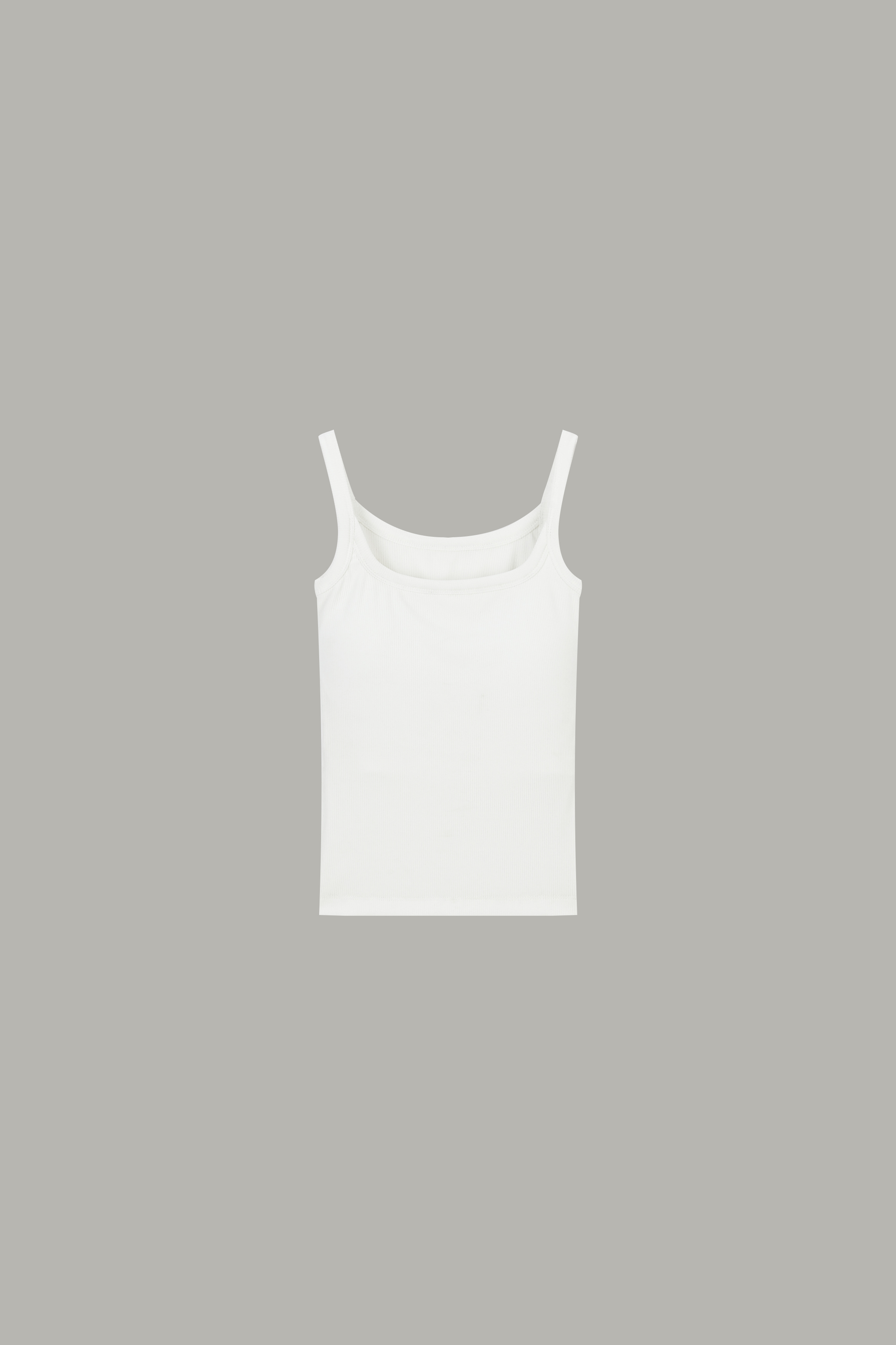 Women's White Ribbed Lyocell Spandex Camisole Top MJ047