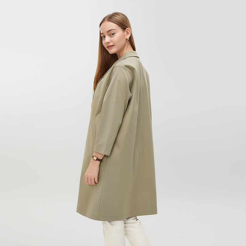 Women's Sand Color Trench Coat MJ007