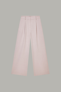 Women's Light Pink Pleated Wide-Leg Trousers 72