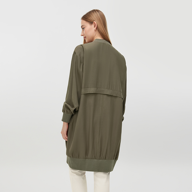 Women's Army Green Casual Coat MJ010