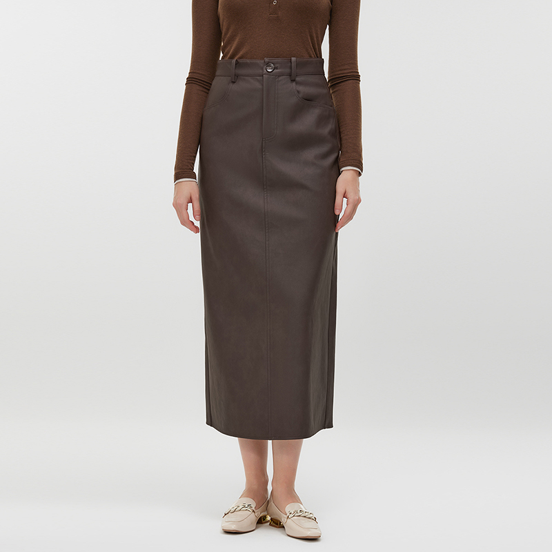 Women's Leather Pencil Skirt MJ033