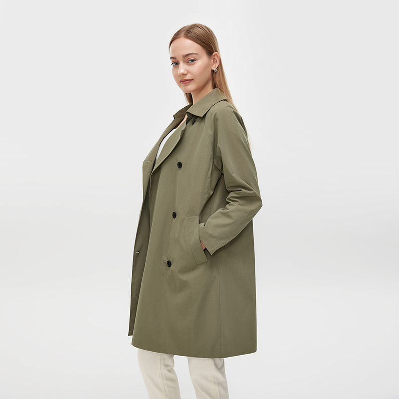 Women's Army green Trench Coat ML005