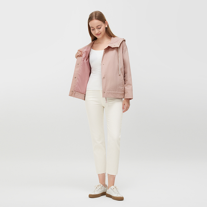 Women's Pink Hooded Jacket MJ011