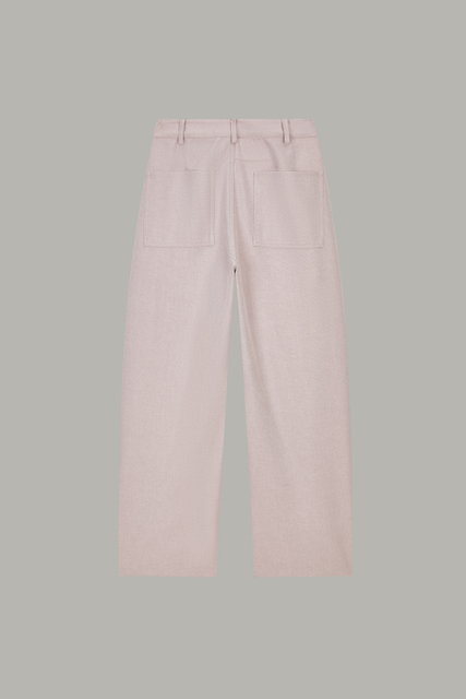 Women's Light Pink Wide-Leg Tailored Pants MJ053