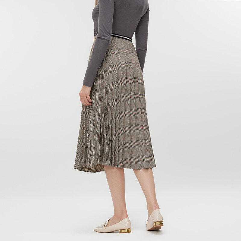 Women's A-Line Checkered Skirt MJ031