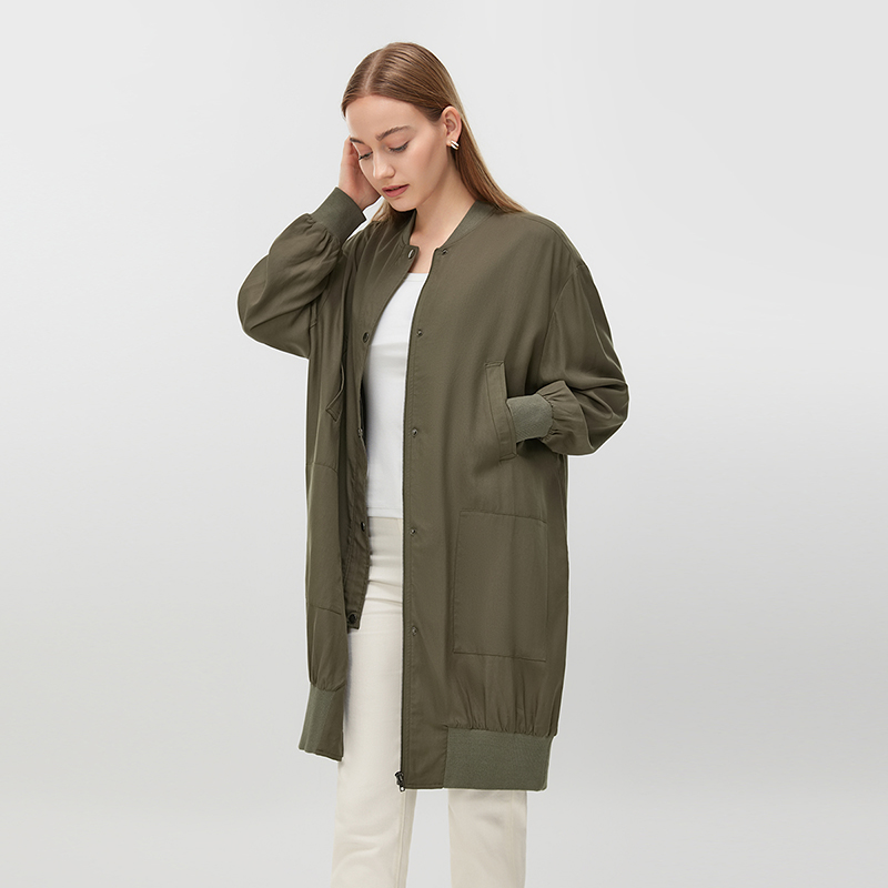 Women's Army Green Casual Coat MJ010