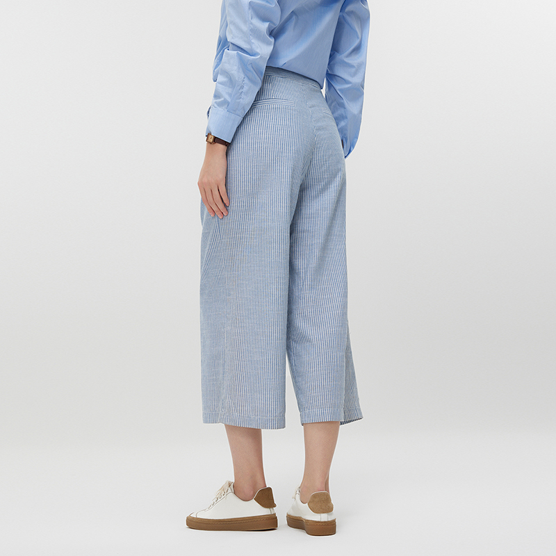 Women's Blue Stripes Casual Pants MJ012