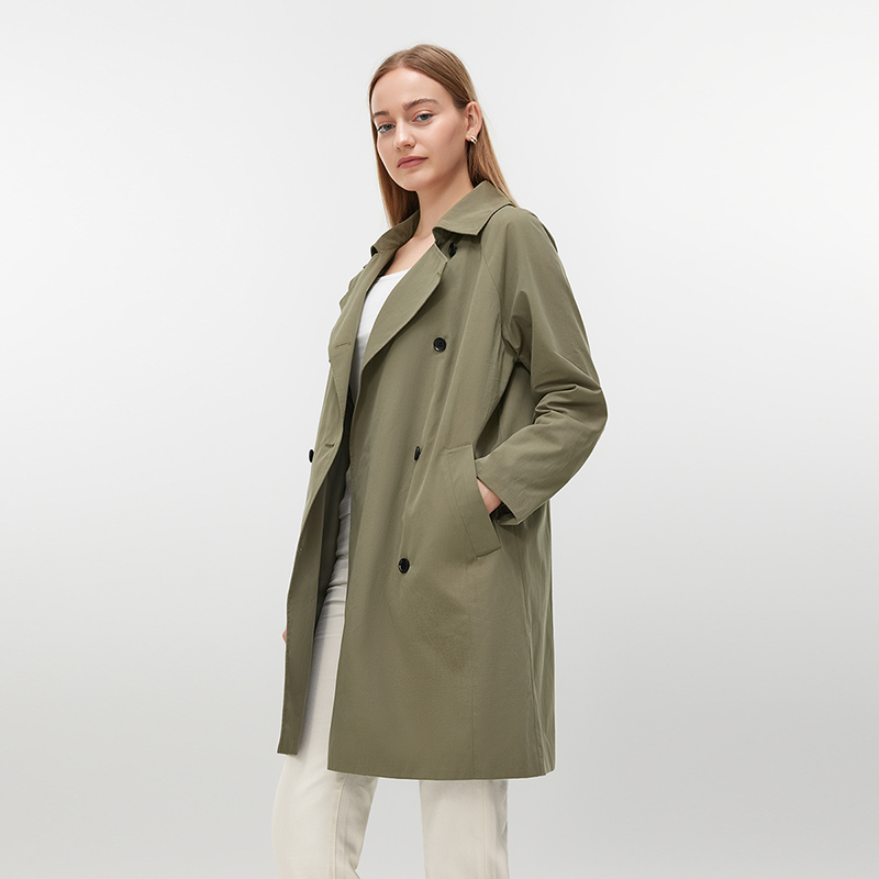 Women's Army green Trench Coat ML005