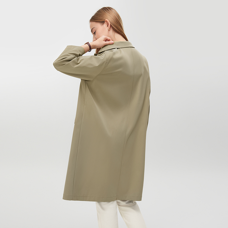 Women's Sand Color Trench Coat MJ007