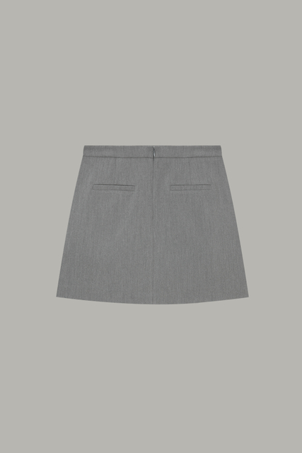 Women's Gray Wrap Style Mini Skirt MJ051