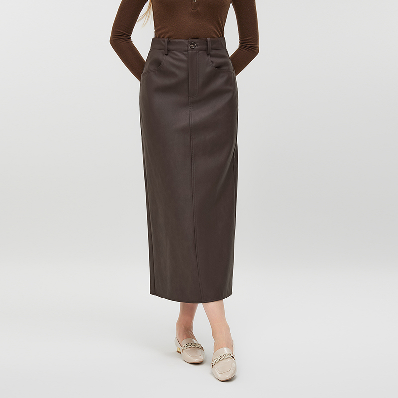 Women's Leather Pencil Skirt MJ033
