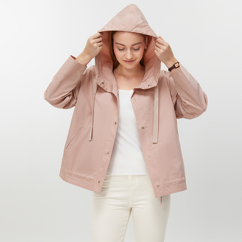 Women's Pink Hooded Jacket MJ011