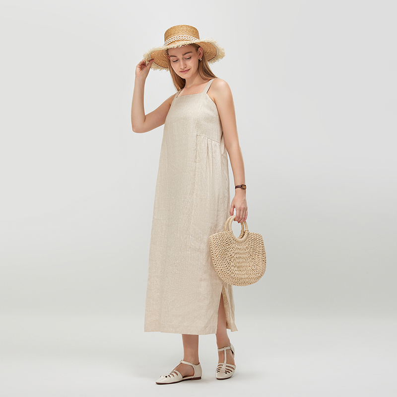 Women's Casual Linen Maxi Dress MJ044