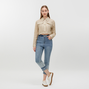 Women's Rhinestone Skinny Capri Jeans MJ038